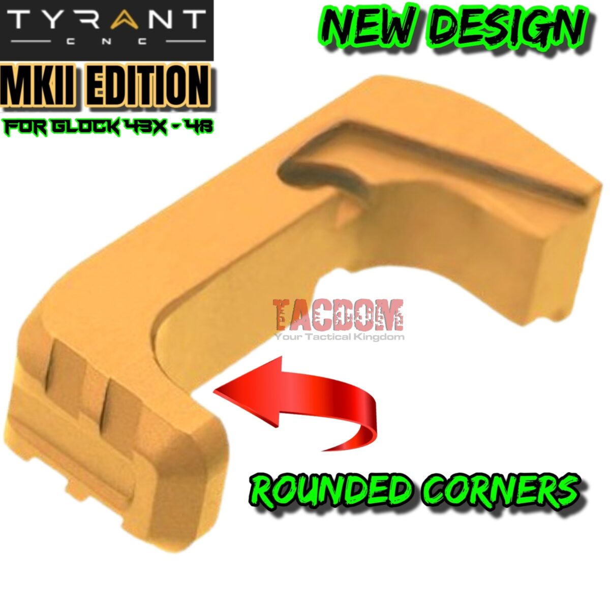 Tyrant Designs MKII VERSION Extended Magazine GOLD Release For GLOCK 43X - 48 ONLY - NEW DESIGN - Image 1