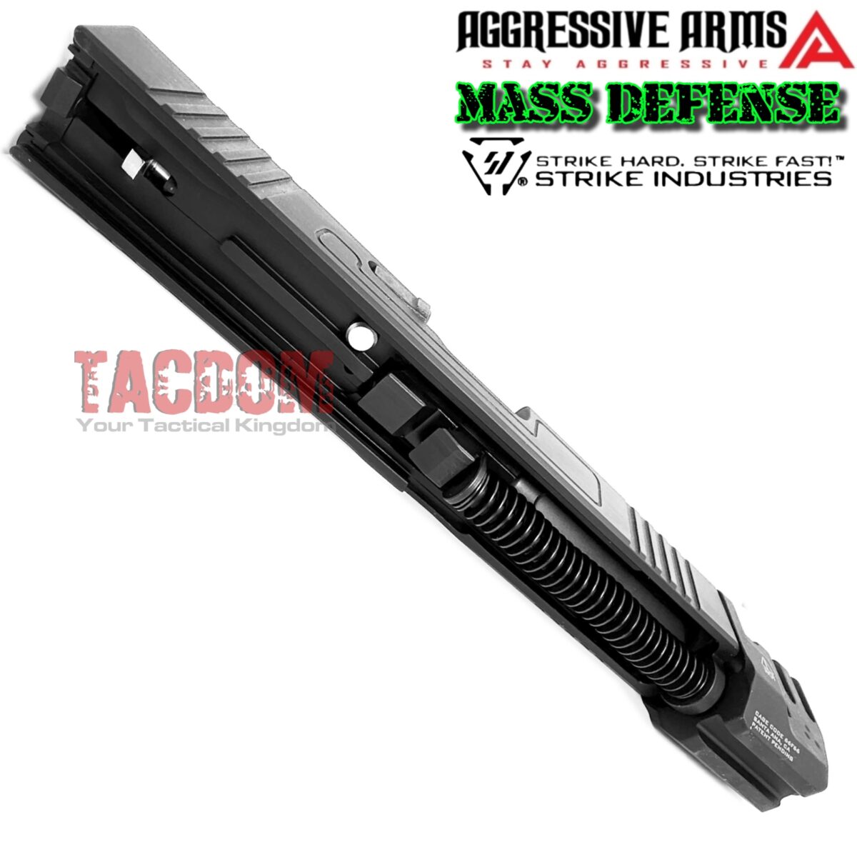 AGGRESSIVE ARMS COMPLETE SLIDE MASS DEFENSE For GLOCK 19 GEN 3 - FLUTED BARREL + UPPER PARTS +  SIGHTS + STRIKE INDUSTRIES MASS DRIVER - Image 9