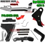 AGGRESSIVE ARMS WARRIOR EDITION TRIGGER BLACK RED COMBO with LOWER PARTS KIT - GOLD PINS - SLIDE LOCK - SLIDE STOP - Polished Trigger Bar - for GLOCK GEN 3 - 17 19 - P80 PF940C PF940V2