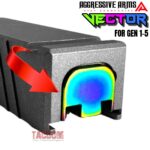 AGGRESIVE ARMS "VECTOR" RAINBOW PVD SLIDE END PLATE For GLOCK GEN 1 2 3 4 5 - STAINLESS STEEL - Image 2