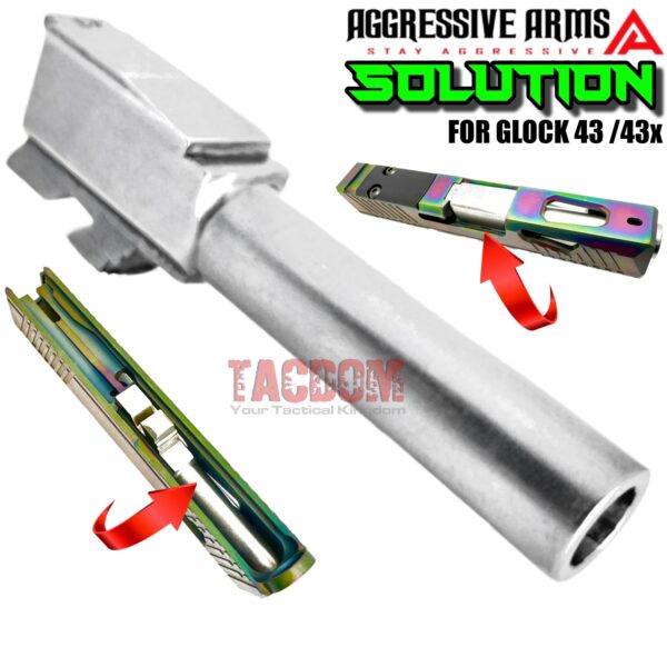 AGGRESSIVE ARMS STAINLESS STEEL "SOLUTION" Barrel for GLOCK 43 / 43x - 9mm