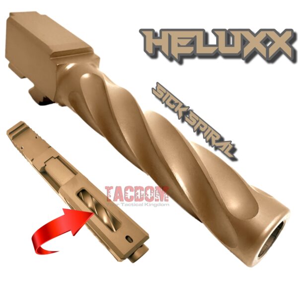 AGGRESSIVE ARMS HELUXX DEEP SPIRAL Match FDE TAN PVD STAINLESS STEEL Barrel for GLOCK 19 GEN 1-5 - 9mm