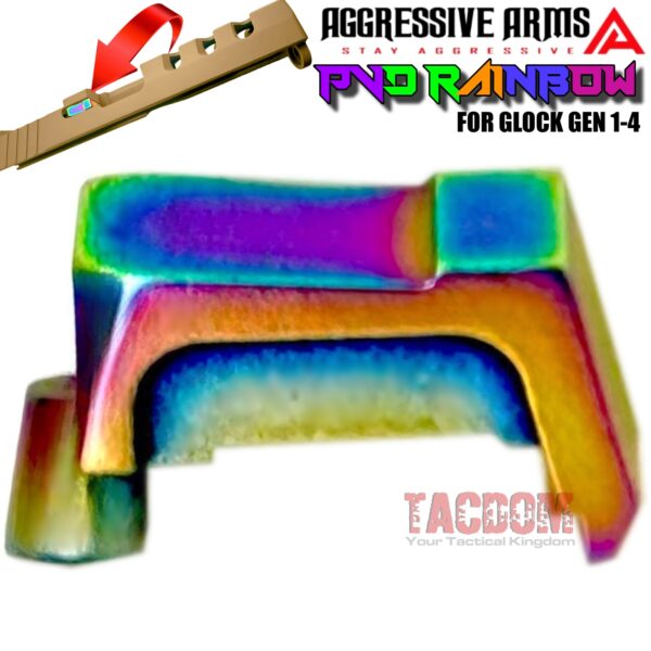AGGRESSIVE ARMS PREMIUM RAINBOW 416 STAINLESS STEEL EXTRACTOR for GLOCK GEN 1 2 3 4 - 17 19 26 34 - 9MM USA