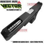 AGGRESSIVE ARMS VECTOR TOP Ported Compensated Barrel for GLOCK 34 GEN 1 2 3 4 - POLISHED STAINLESS STEEL - CHROME LIKE - Image 2