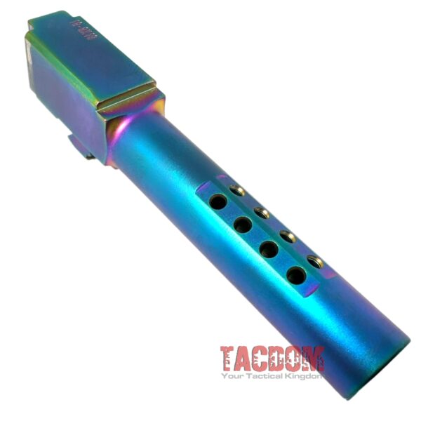 Chameleon BLUER Rainbow PORTED Barrel for Glock 19 and P80 PF940C 9mm TARGET CROWN "BLEMISHED"