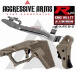 AGGRESSIVE ARMS R-LINE for GLOCK 20 / 21 BILLET ALUMINUM TRIGGER FDE BLACK - With POLISHED OEM GLOCK SP04417 TRIGGER BAR