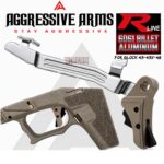 AGGRESSIVE ARMS R-LINE for GLOCK  43 43X 48 "BILLET ALUMINUM" TRIGGER FDE / BLACK SAFETY - With POLISHED TRIGGER BAR