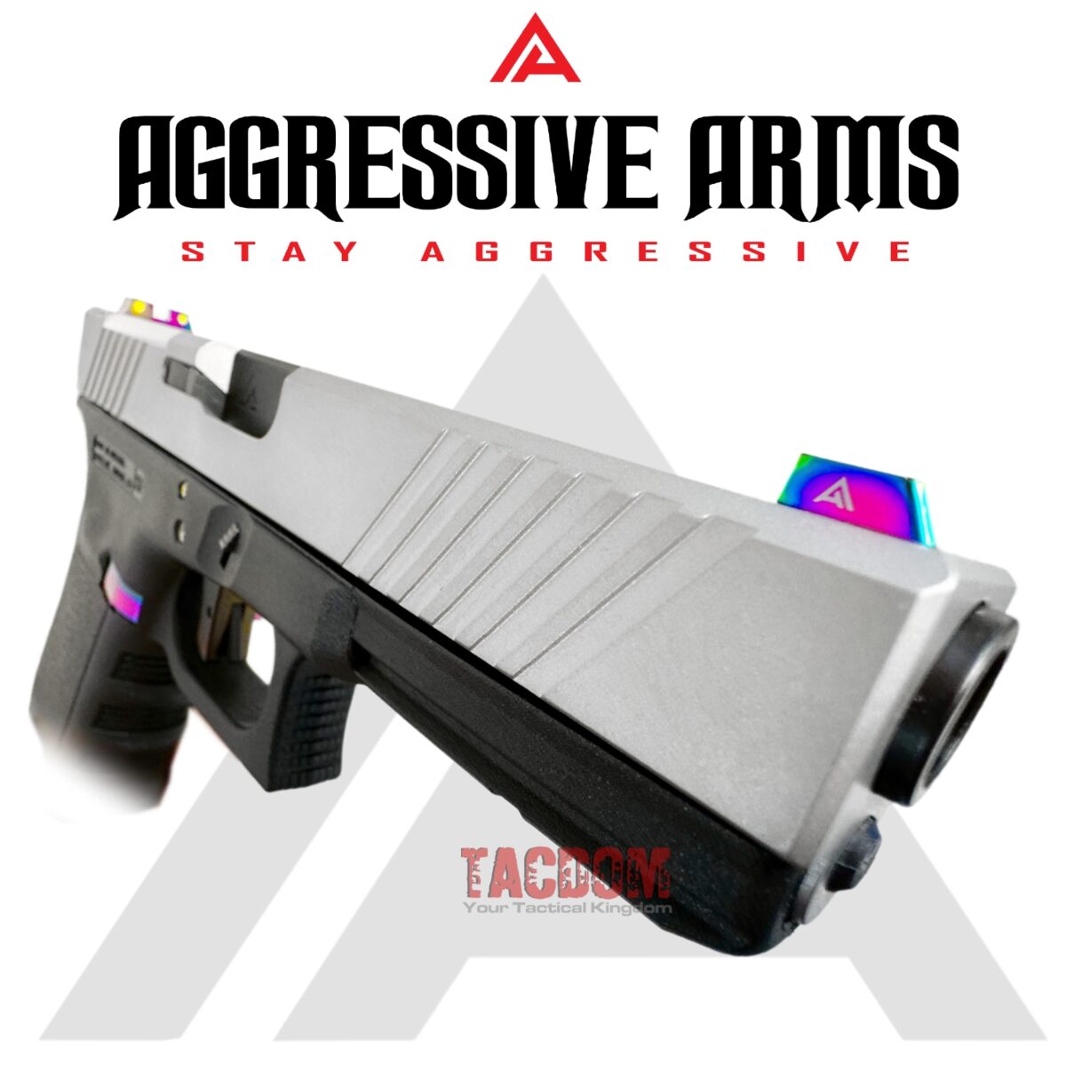 Aggressive Arms TOP LIGHT GATHERING 3 POINT Standard Height Stainless Steel JEWELRY RAINBOW plated Sights For Glock 17/19/19x/20/21/22/23/24/26/27/29/31/32/34/35/43/43x/45/48 - Image 5