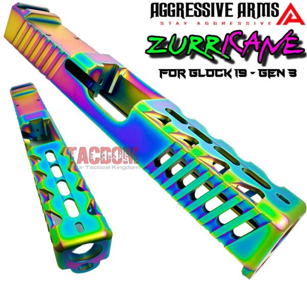 AGGRESSIVE ARMS SLIDE ZURRICANE RAINBOW For GLOCK 19 GEN 3