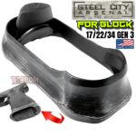 STEEL CITY ARSENAL GLOCK 17 / 22 / 34 ENHANCED BATTLE WORN GREY BILLET ALUMINUM MAGWELL – FITS  GEN 3 OEM FACTORY FRAMES