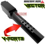 AGGRESSIVE ARMS VECTOR FDE COMPLETE PORTED SLIDE + PORTED BLACK BARREL + UPPER PARTS KIT INSTALLED + SIGHTS FOR GLOCK 17 GEN 3 - Image 4