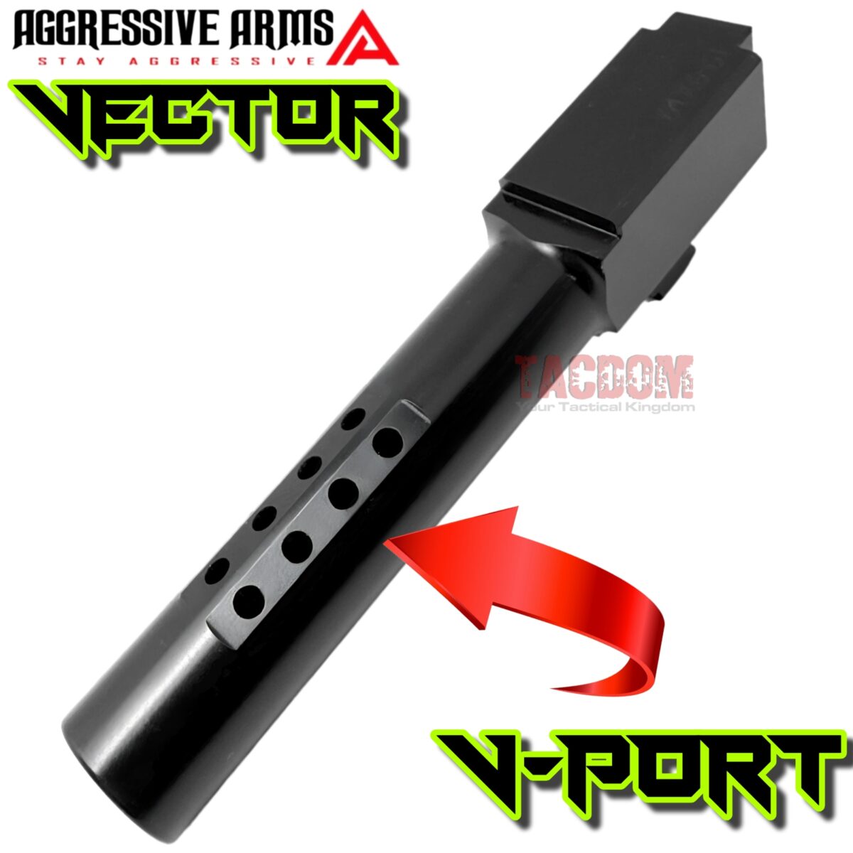 AGGRESSIVE ARMS VECTOR FDE COMPLETE PORTED SLIDE + PORTED BLACK BARREL + UPPER PARTS KIT INSTALLED + SIGHTS FOR GLOCK 17 GEN 3 - Image 7