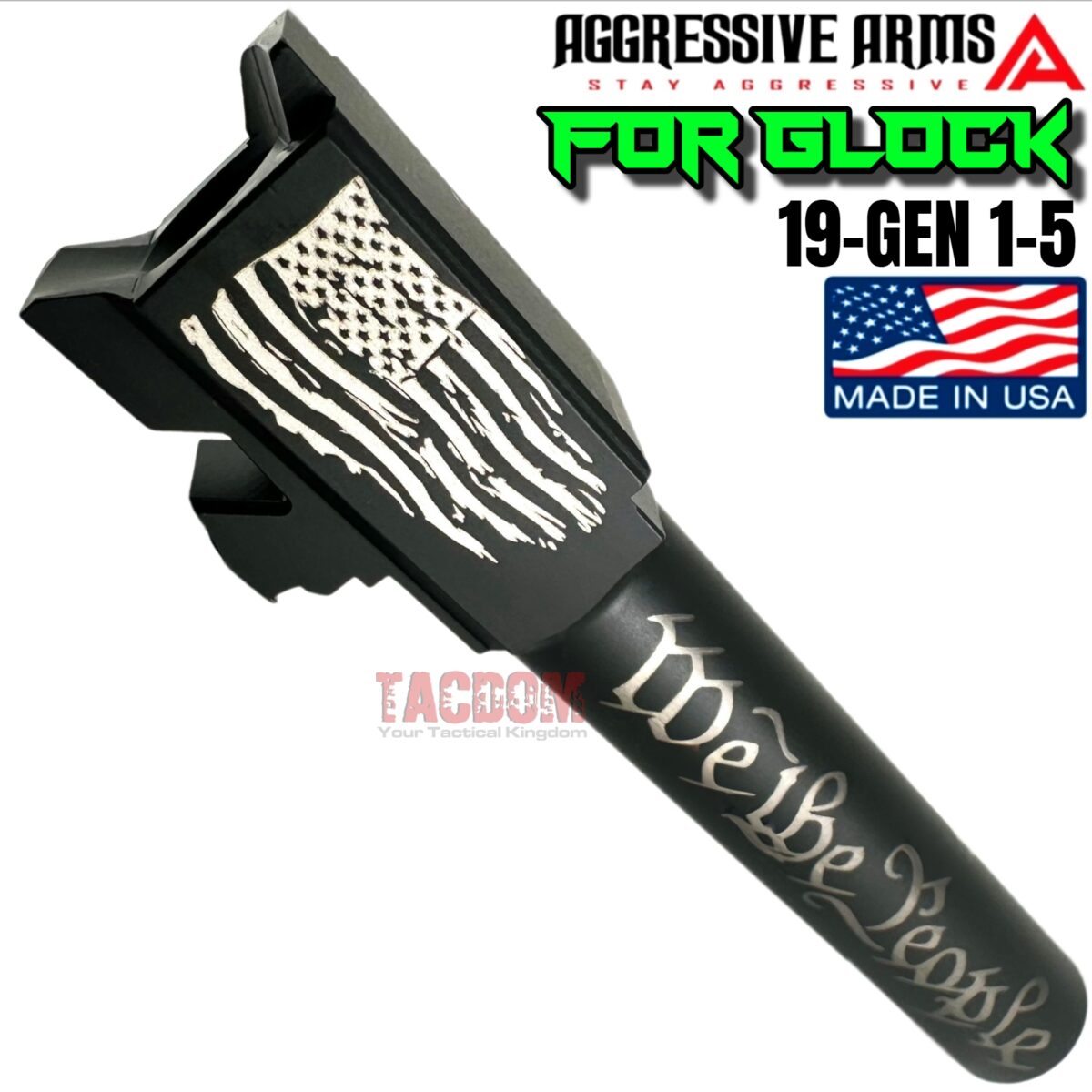 AGGRESSIVE ARMS "WE THE PEOPLE" EDITION BARREL FOR GLOCK 19 GEN 3 - BLACK NITRIDE - STAINLESS STEEL - Image 4