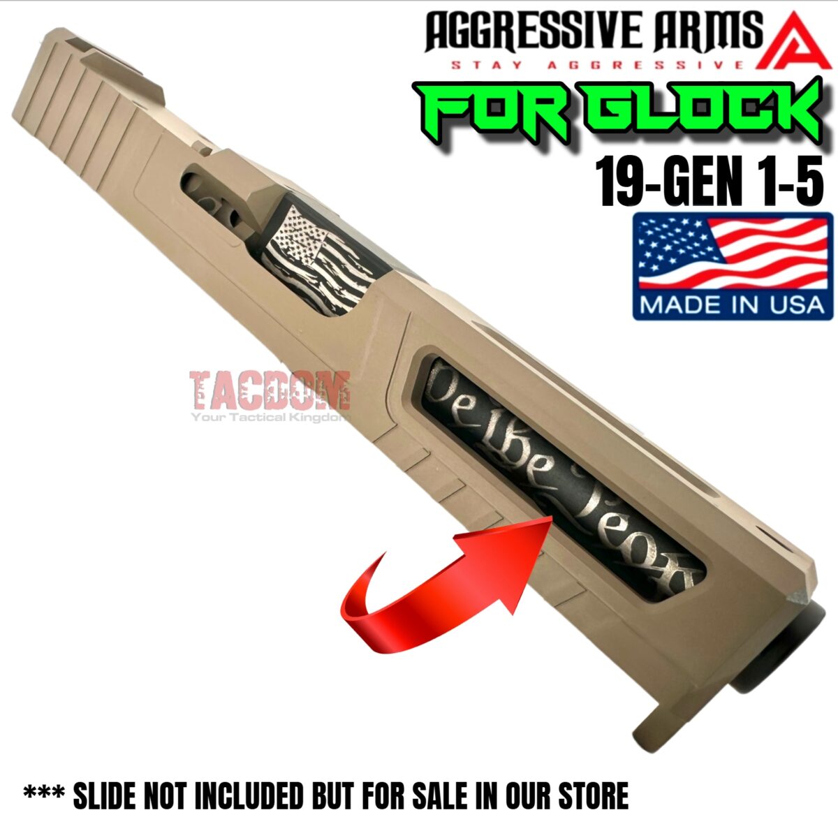 AGGRESSIVE ARMS "WE THE PEOPLE" EDITION BARREL FOR GLOCK 19 GEN 3 - BLACK NITRIDE - STAINLESS STEEL - Image 2