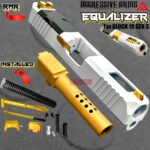AGGRESSIVE ARMS EQUALIZER COMPLETE PORTED WHITE SLIDE + GOLD OCTA PORT BARREL + GOLD TITANIUM UPPER PARTS KIT + GOLD SIGHTS FOR GLOCK 19 GEN 3