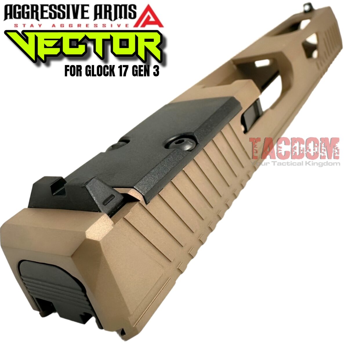 AGGRESSIVE ARMS VECTOR FDE COMPLETE PORTED SLIDE + UPPER PARTS KIT INSTALLED + SIGHTS FOR GLOCK 17 GEN 3 - Image 4