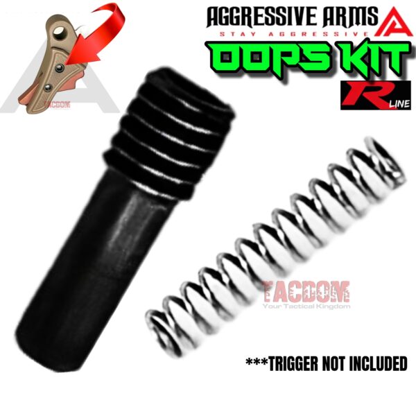 AGGRESSIVE ARMS TUNE UP "LOST" KIT BLACK SCREW & SPRING - FITS RLINE TRIGGER - STEEL CITY ARSENAL & NINEX19 RSNL TRIGGER TOO