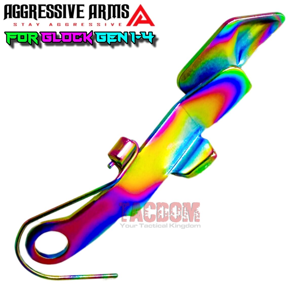 AGGRESSIVE ARMS JEWELRY RAINBOW DIMPLE PINS - EXTENDED SLIDE LOCK - EXTENDED MAGAZINE CATCH -EXTENDED SLIDE RELEASE for GLOCK GEN 1 2 3 -17 17L 19 22 23 24 26 27 31 32 33 34 37 38 39 - Image 15