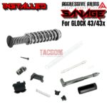 AGGRESSIVE ARMS SAVAGE EDITION RMSC OPTIC CUT Slide BLACK for GLOCK 43 43X PF9SS 9mm 416 STAINLESS + FLUSH CUT BARREL + UPPER PARTS - Image 2