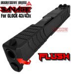 AGGRESSIVE ARMS SAVAGE EDITION RMSC OPTIC CUT Slide BLACK for GLOCK 43 43X PF9SS 9mm 416 STAINLESS + FLUSH CUT BARREL + UPPER PARTS - Image 5