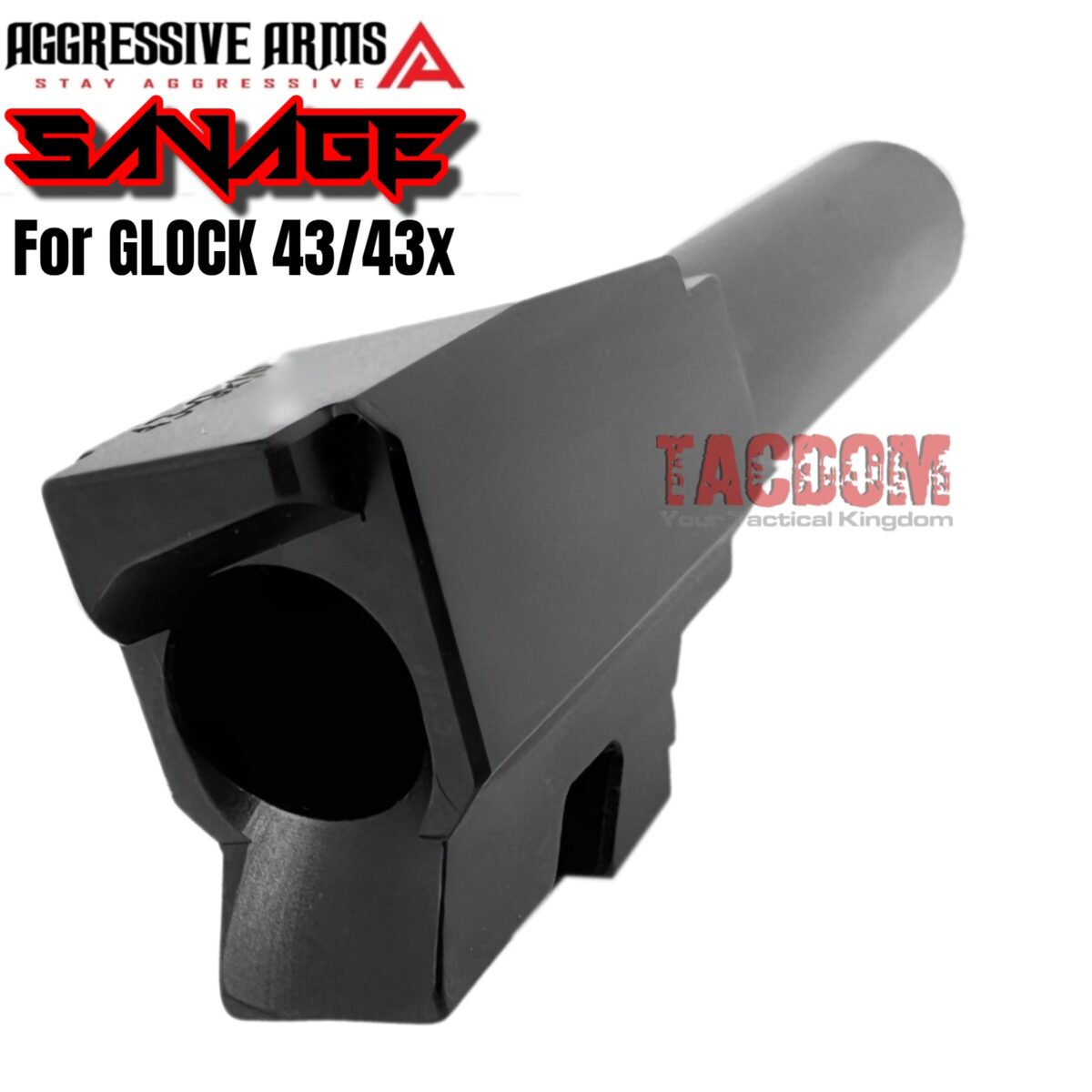 AGGRESSIVE ARMS SAVAGE EDITION RMSC OPTIC CUT Slide BLACK for GLOCK 43 43X PF9SS 9mm 416 STAINLESS + FLUSH CUT BARREL + UPPER PARTS - Image 6