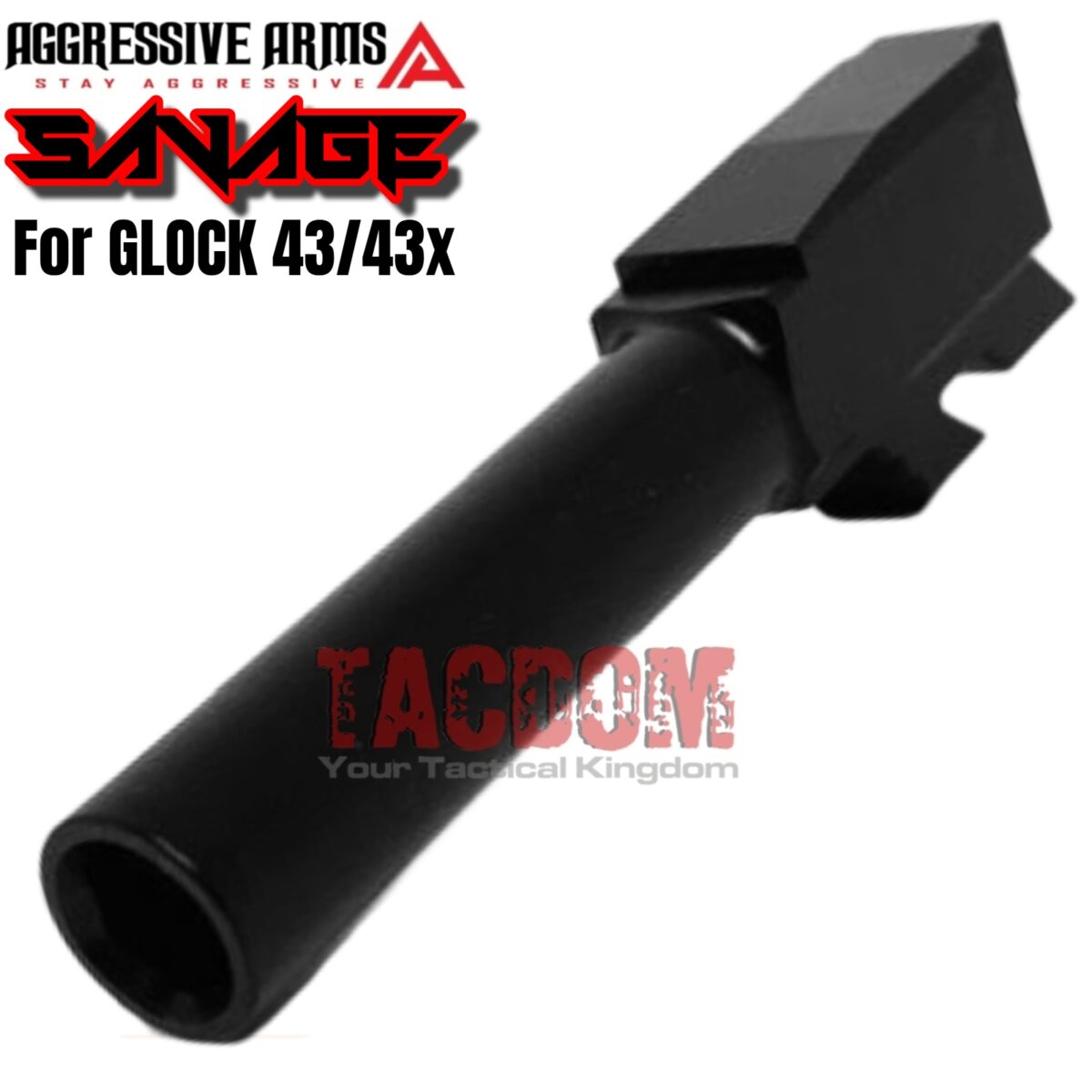 AGGRESSIVE ARMS SAVAGE EDITION RMSC OPTIC CUT Slide BLACK for GLOCK 43 43X PF9SS 9mm 416 STAINLESS + FLUSH CUT BARREL + UPPER PARTS - Image 7