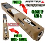 AGGRESSIVE ARMS "SMOKE" FDE PORTED SLIDE AND BARREL FOR GLOCK 17 GEN 3