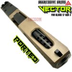AGGRESSIVE ARMS VECTOR FDE COMPLETE PORTED SLIDE + PORTED BLACK BARREL + UPPER PARTS KIT INSTALLED + SIGHTS FOR GLOCK 17 GEN 3 - Image 9