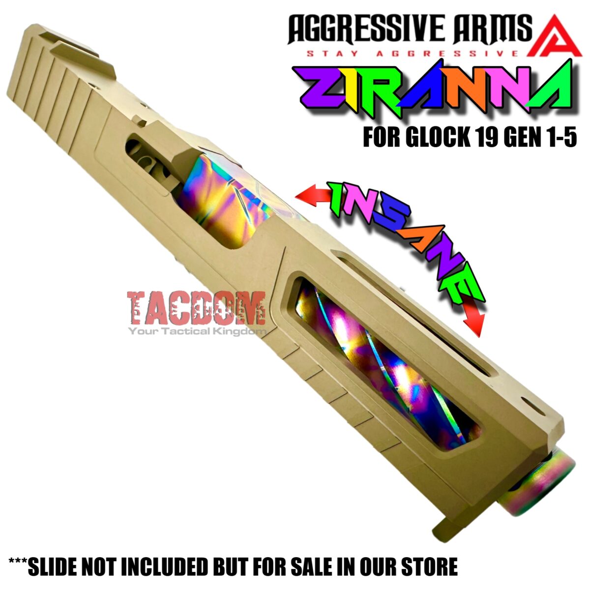 AGGRESSIVE ARMS ZIRANNA WILD SPIRAL Match RAINBOW STAINLESS STEEL Barrel for GLOCK 19 GEN 1-5 - 9mm - Image 3