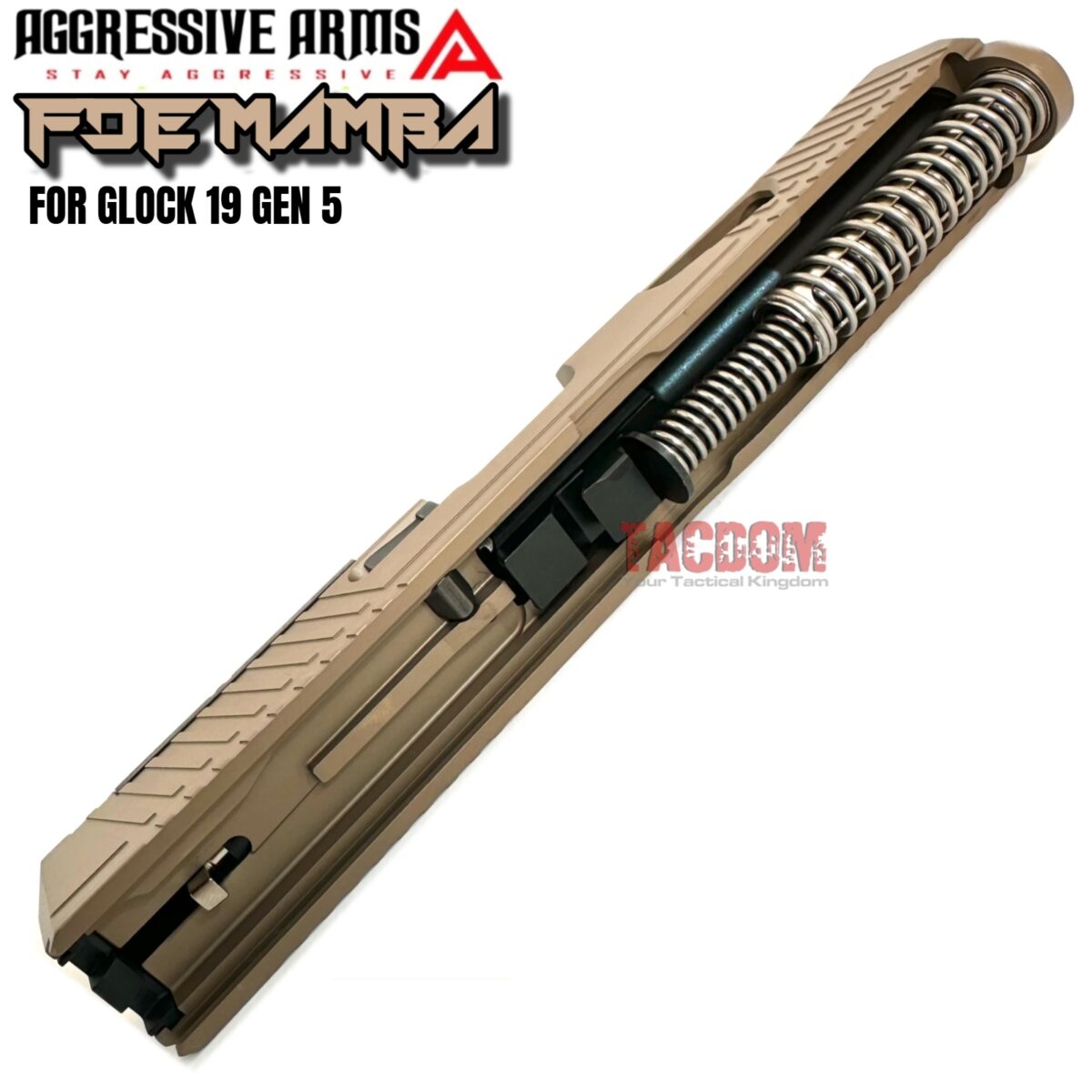 AGGRESSIVE ARMS FDE MAMBA PORTED SLIDE AND BARREL COMPLETE WITH PARTS INSTALLED FOR GLOCK 19 GEN 5 - VAPOR - Image 6