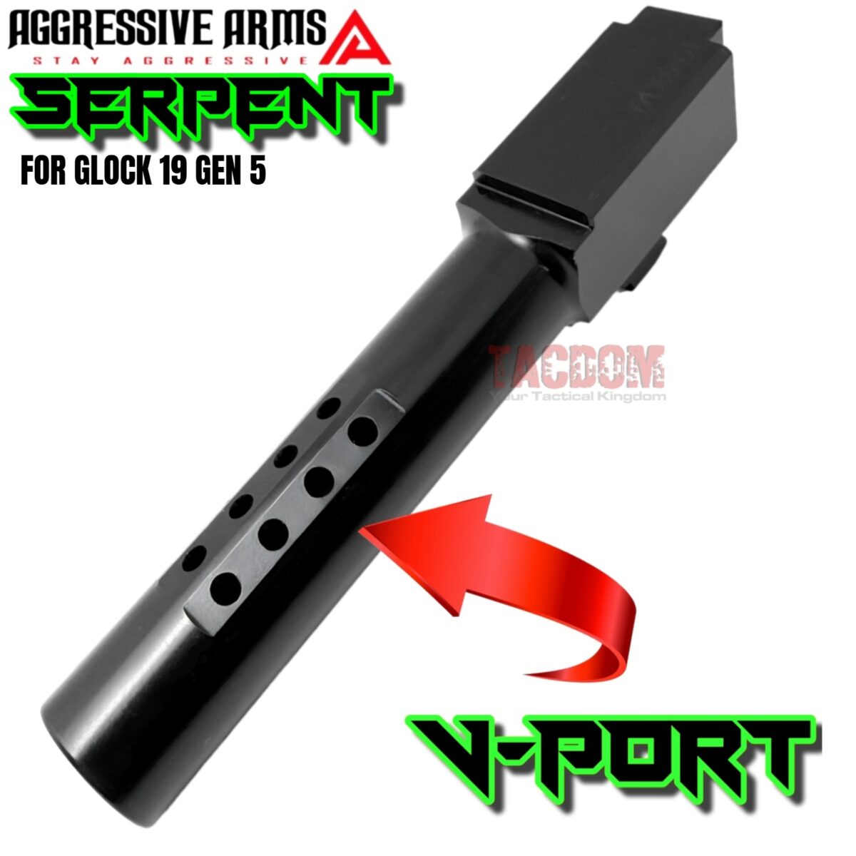 AGGRESSIVE ARMS FDE MAMBA PORTED SLIDE AND BARREL COMPLETE WITH PARTS INSTALLED FOR GLOCK 19 GEN 5 - VAPOR - Image 4