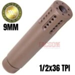 GUNTEC USA AR 9 CAL SLIP OVER BARREL SHROUD WITH MULTI PORT Comp 9MM 1/2 X 36 TPI