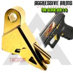 AGGRESSIVE ARMS RAZZOR JEWLERY GOLD PLATED FINISH for GLOCK GEN 1 2 3 4 5 "BILLET ALUMINUM" FLAT TRIGGER