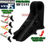 RANGER PROOF / JOHNNY GLOCK COLLABORATION VEX F3 "ALL" STEALTH Black/Black "ADJUSTABLE VERSION" TRIGGER for GLOCK GEN 1 2 3 4 5 - 17 19 19X 20 21 22 23 24 26 27 31 32 33 34 35 37 36 38 39 43 43x 45 48