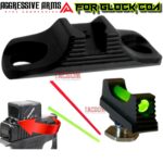 AGGRESSIVE ARMS STANDARD Height FIBER OPTIC Sights for GLOCK COA 19 45 47 INCLUDES GREEN, RED, & YELLOW RODS