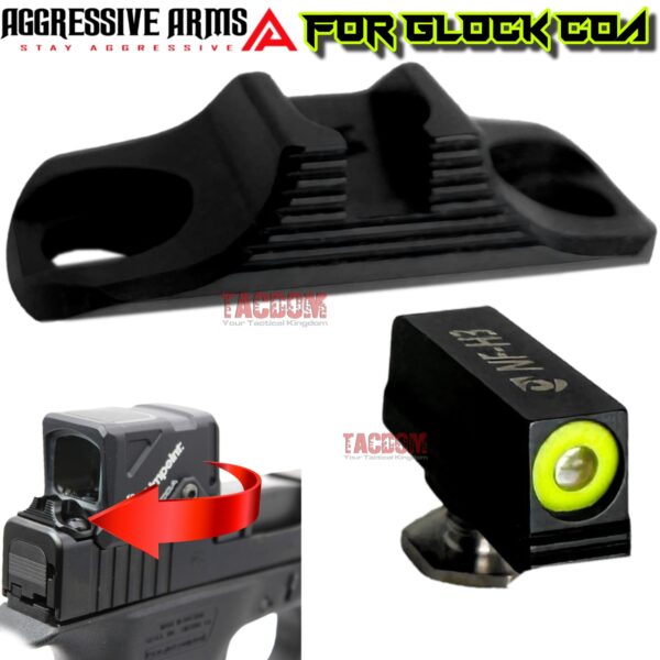 AGGRESSIVE ARMS STANDARD Height NIGHT FISION TRITIUM Sights for GLOCK COA 19 45 47