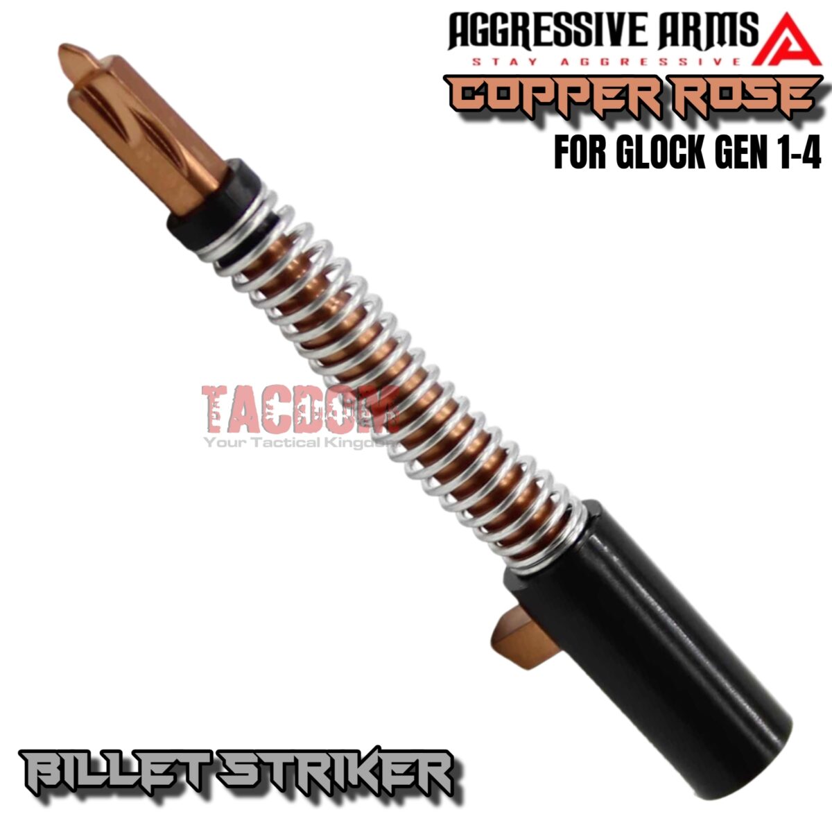 AGGRESSIVE ARMS USA POLISHED COPPER ROSE BILLET STRIKER / FIRING PIN ASSEMBLY for Glock GEN 1-4 - Image 2