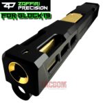 ZAFFIRI BLACK ZPS.P RMR SLIDE For GLOCK 19 GEN 3 + SHINY GOLD FLUSH CUT FLUTED BARREL - Image 5