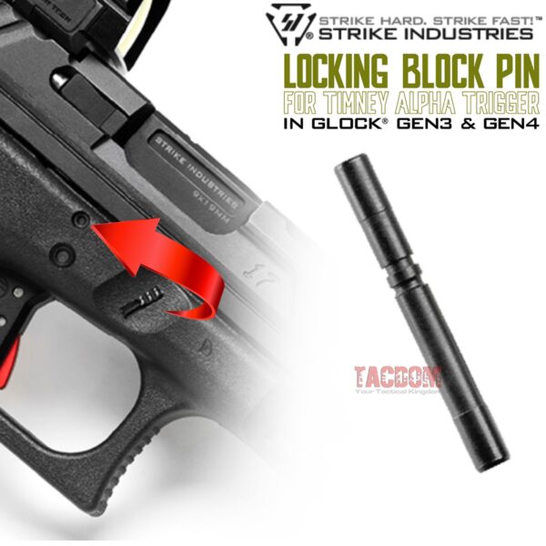Strike Industries LOCKING BLOCK PIN for the TIMNEY ALPHA TRIGGER - SMOOTHER TRIGGER MOVEMENT - FOR GLOCK GEN 3 - 4