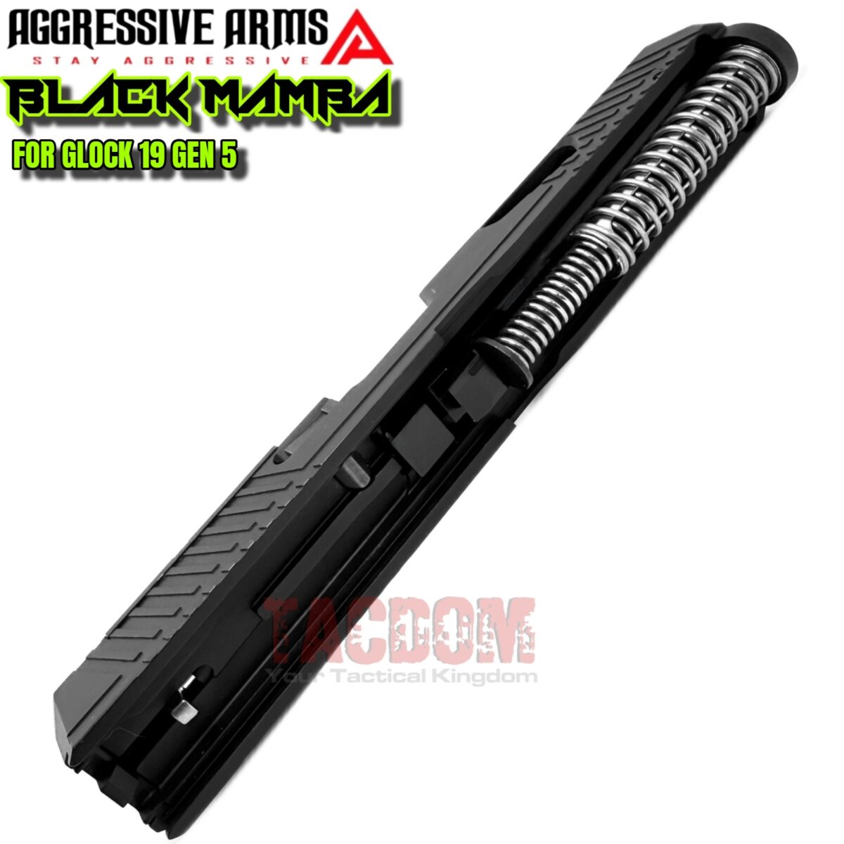 AGGRESSIVE ARMS BLACK MAMBA PORTED SLIDE AND BARREL COMPLETE WITH PARTS INSTALLED FOR GLOCK 19 GEN 5 - VAPOR - Image 6