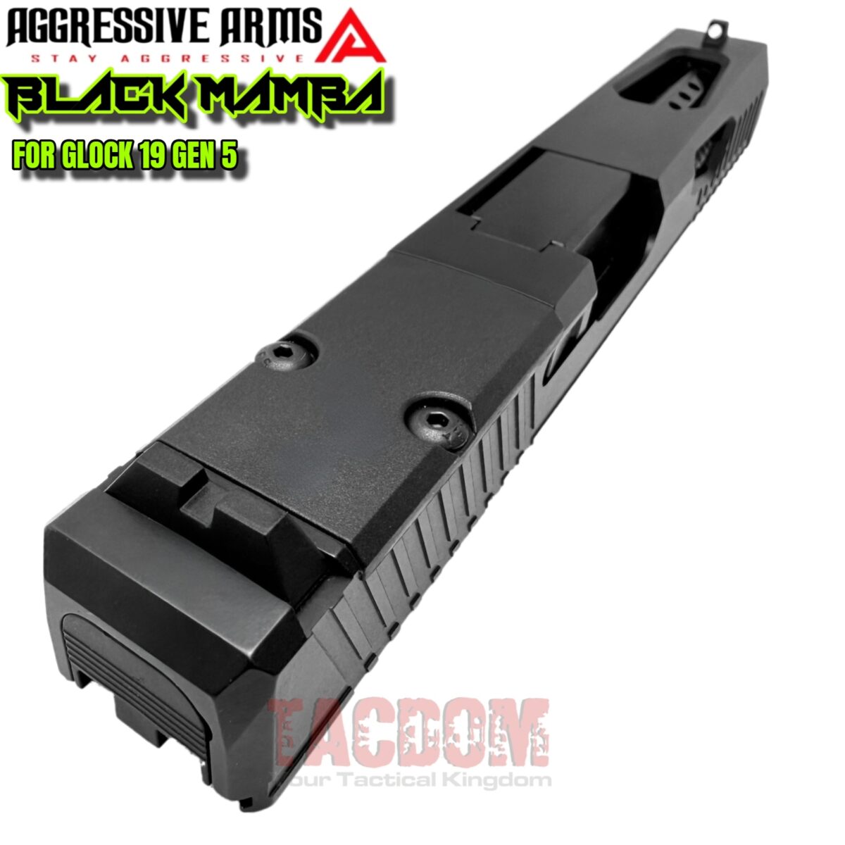 AGGRESSIVE ARMS BLACK MAMBA PORTED SLIDE AND BARREL COMPLETE WITH PARTS INSTALLED FOR GLOCK 19 GEN 5 - VAPOR - Image 7