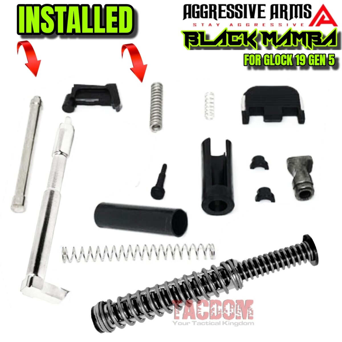 AGGRESSIVE ARMS BLACK MAMBA PORTED SLIDE AND BARREL COMPLETE WITH PARTS INSTALLED FOR GLOCK 19 GEN 5 - VAPOR - Image 3