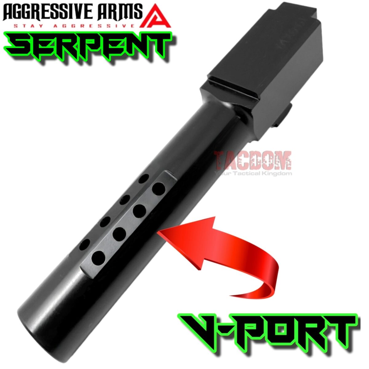 AGGRESSIVE ARMS BLACK MAMBA PORTED SLIDE AND BARREL COMPLETE WITH PARTS INSTALLED FOR GLOCK 19 GEN 5 - VAPOR - Image 4