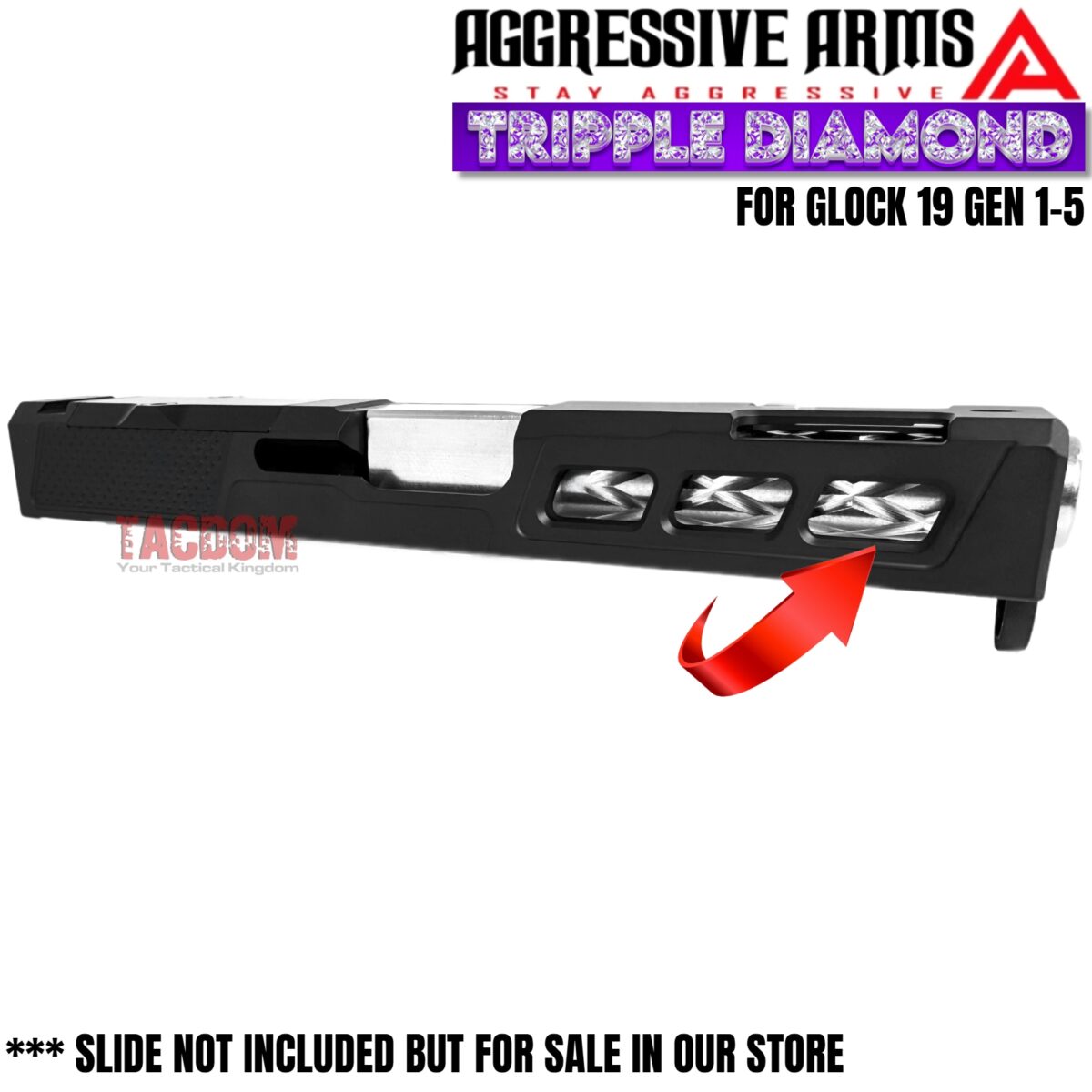 AGGRESSIVE ARMS TRIPPLE DIAMOND Match POLISHED STAINLESS STEEL Barrel for GLOCK 19 GEN 1-5 - 9mm - Image 2