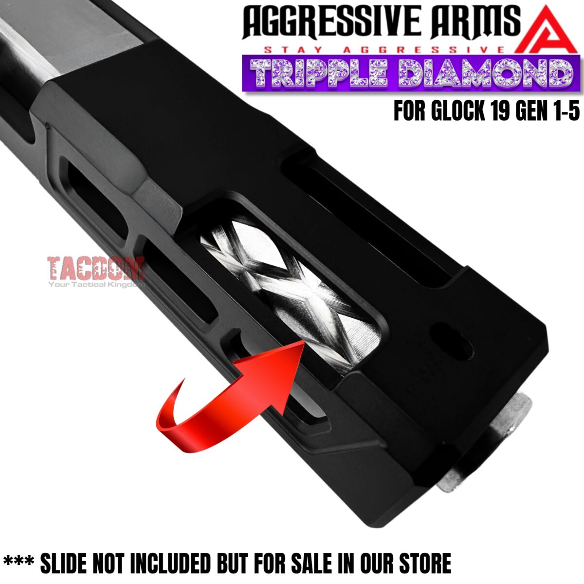 AGGRESSIVE ARMS TRIPPLE DIAMOND Match POLISHED STAINLESS STEEL Barrel for GLOCK 19 GEN 1-5 - 9mm - Image 4