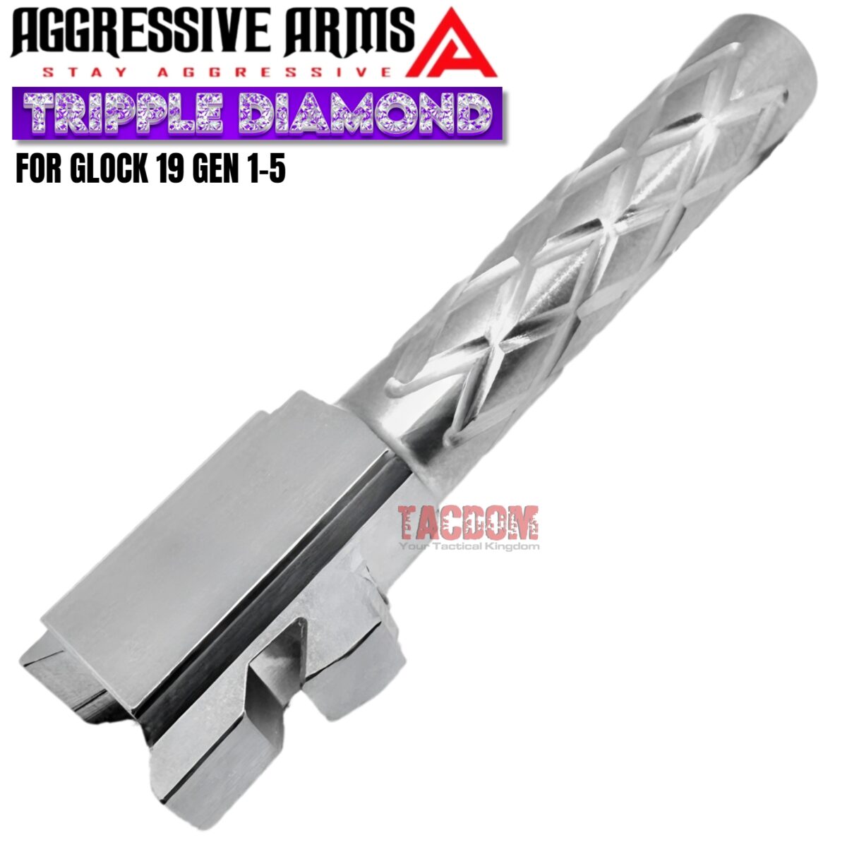 AGGRESSIVE ARMS TRIPPLE DIAMOND Match POLISHED STAINLESS STEEL Barrel for GLOCK 19 GEN 1-5 - 9mm - Image 5