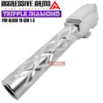 AGGRESSIVE ARMS TRIPPLE DIAMOND Match POLISHED STAINLESS STEEL Barrel for GLOCK 19 GEN 1-5 - 9mm - Image 3
