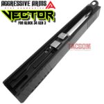 AGGRESSIVE ARMS VECTOR TOP Ported BLACK SLIDE + Compensated Barrel for GLOCK 34 GEN 1 2 3 4 - POLISHED STAINLESS STEEL - CHROME LIKE - Image 9