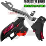 AGGRESSIVE ARMS RAZZOR STEALTH BLACK & RED for GLOCK 20 - 21 GEN 3 "BILLET ALUMINUM" FLAT TRIGGER WITH POLISHED OEM BAR