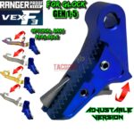 RANGER PROOF / JOHNNY GLOCK COLLABORATION VEX F3 DARK BLUE ADJUSTABLE TRIGGER for GLOCK GEN 1 2 3 4 5 - 17 19 19X 20 21 22 23 24 26 27 31 32 33 34 35 37 36 38 39 43 43x 45 48